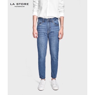 Quần Jean Routine QJ215001 - Quần jeans nam màu xanh form lửng