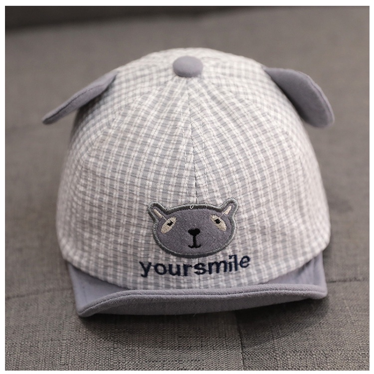 Mũ Lưỡi Trai Cho Bé Thêu Hình Dễ Thương Quai Dán Điều Chỉnh To Nhỏ Cho Bé Trai Bé Gái 3-15 tháng