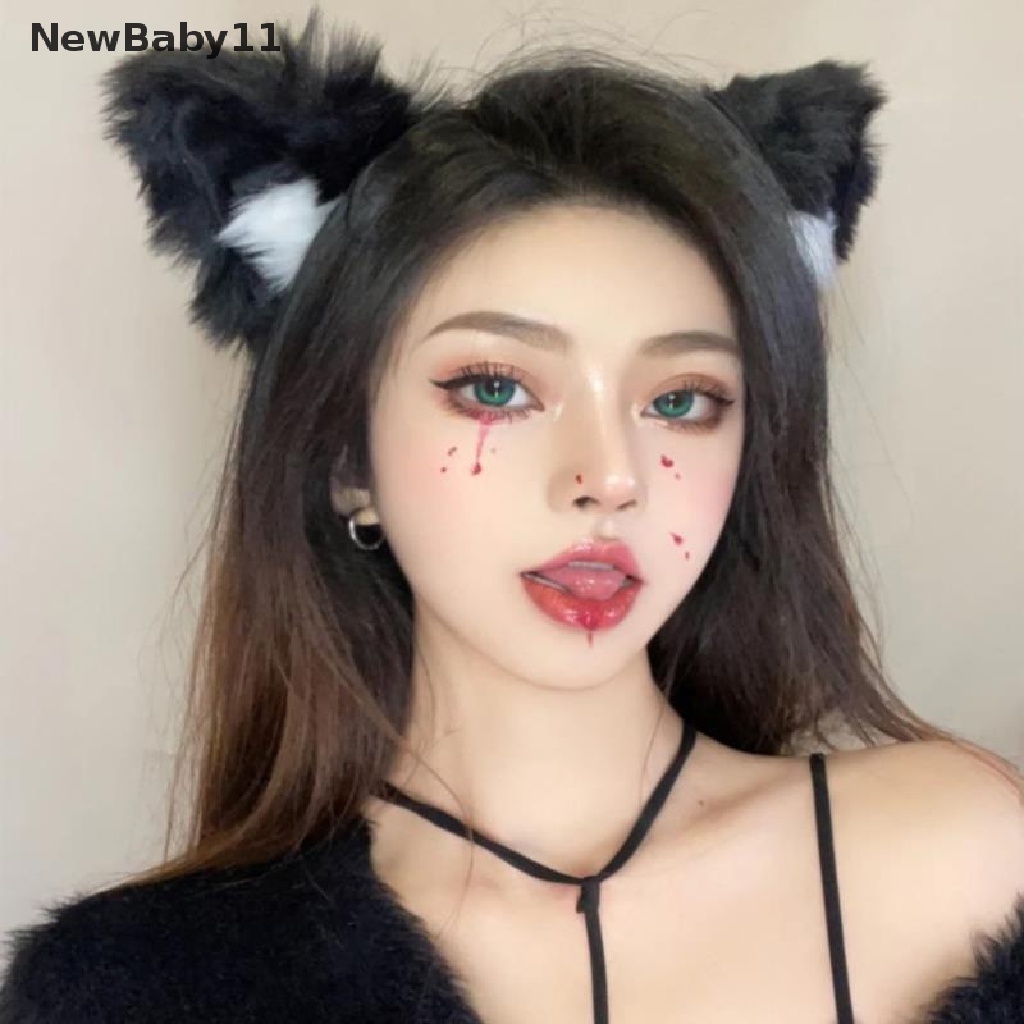 Băng Đô Cài Tóc Hình Tai Mèo Bằng Lông Cáo Dễ Thương