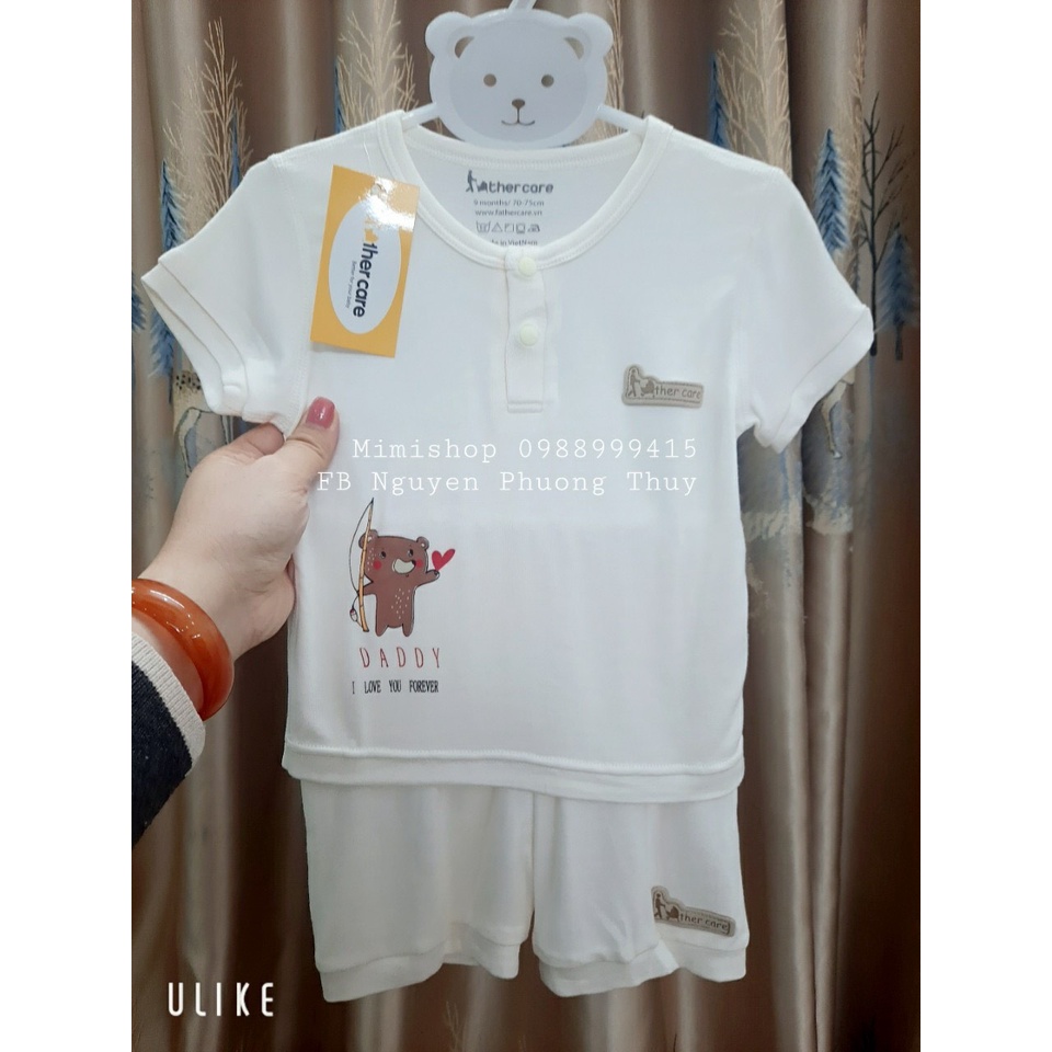 Bộ cộc tay cổ trụ Father care cho bé