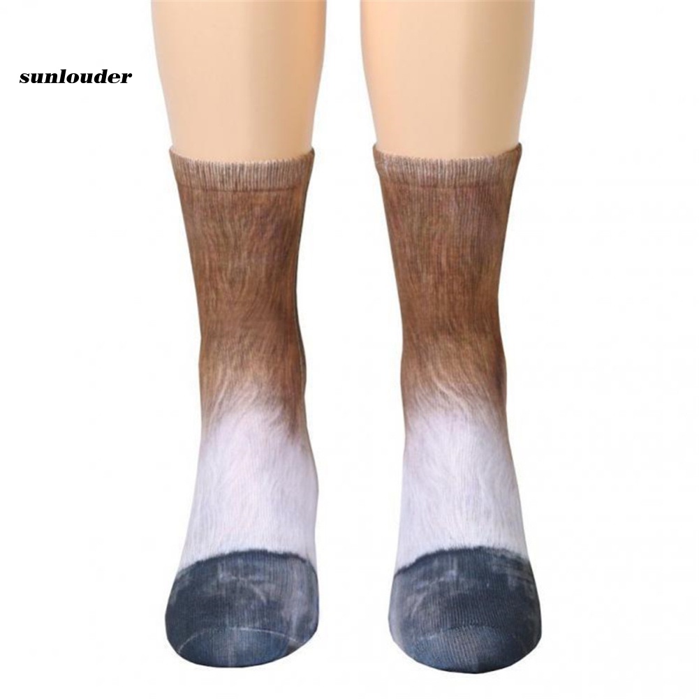 Vớ cổ cao in hình bàn chân động vật 3D thời trang unisex