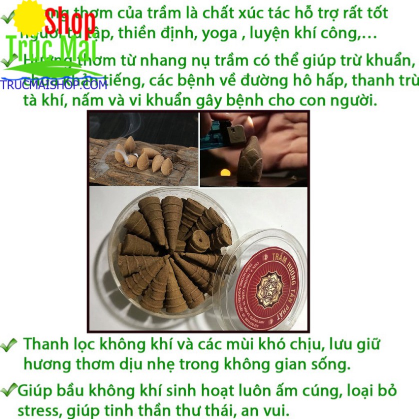 Nụ Trầm Hương  nguyên chất cao cấp (Combo nụ trầm hương + lư xông trầm )