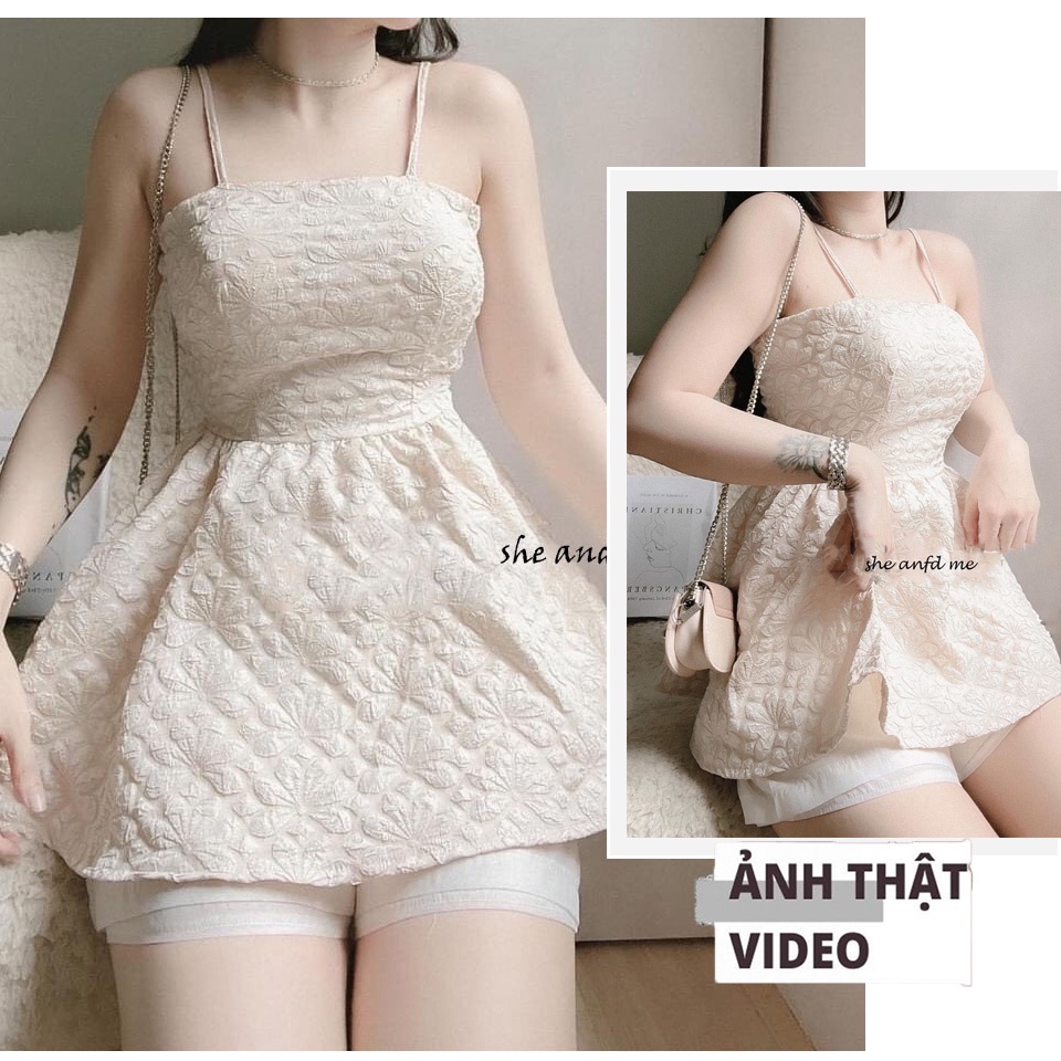 (Hàng Có Sẵn)Sét Áo BabyDoll Hai Dây Đũi Xốp Có Mút Ngực Kèm Quần Short Cực Đẹp (Ảnh thật ở cuối)