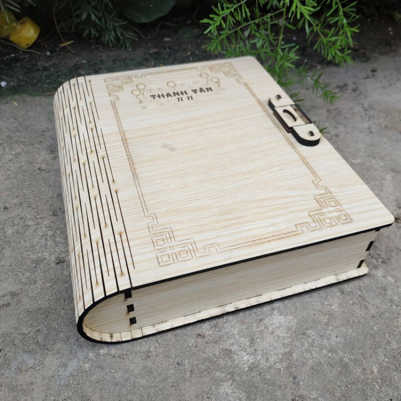 Hộp Gỗ Hình Quyển Sách - Book box - khắc tên theo yêu cầu