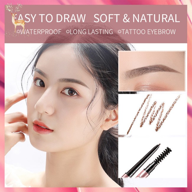 (Hàng Mới Về) Bút Chì Vẽ Lông Mày Hai Đầu Xoay Tự Động Kháng Nước Lâu Trôi | BigBuy360 - bigbuy360.vn