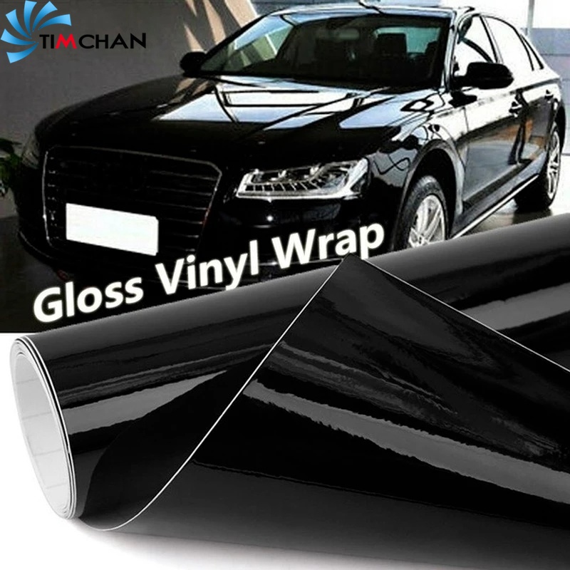 Miếng Dán Vinyl Màu Đen Bóng Phản Quang Tự Dính Trang Trí Xe Hơi / Xe Máy / Laptop
