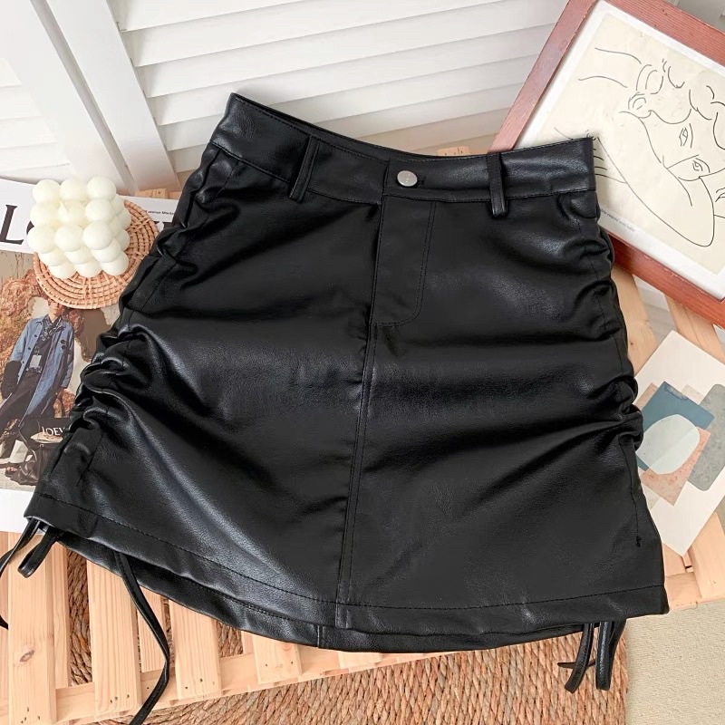 Chân váy da Bigsize dây rút 2 bên có quần trong chống lộ MS295 | BigBuy360 - bigbuy360.vn