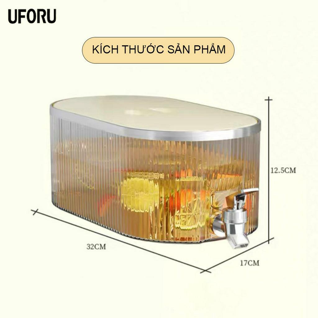 Bình đựng nước để tủ lạnh để bàn có vòi có nắp đậy bằng nhựa tiện lợi 5,3L sang trọng cao cấp - UF311