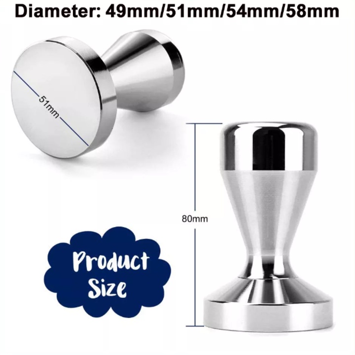 Tay Nén - dụng cụ nén cà phê pha Espresso Inox cao cấp tay nén café đường kính 49-51-58m