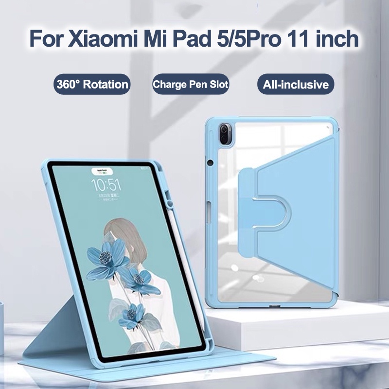 Ốp Máy Tính Bảng Từ Tính Có Ngăn Đựng Bút Xoay 360 Độ Cho Xiaomi Mi Pad 5 Pro Xiaomi Mi Pad5 Pro 11 inch 2021
