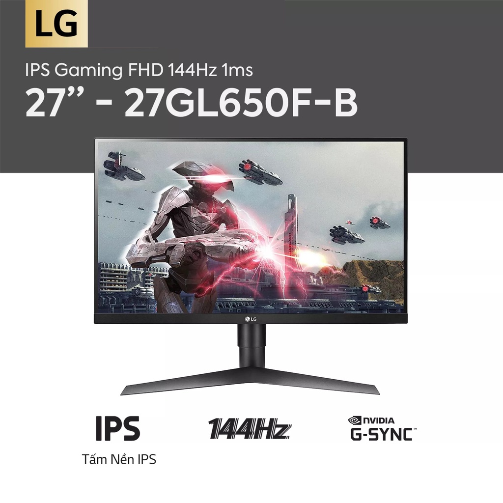 Màn hình máy tính LG UltraGear 27GL650F-B / 27GL650F | 27 inch Full HD 144Hz 1ms FreeSync - Hàng Chính Hãng