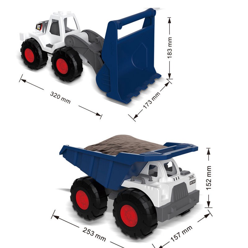 Xe tải chở rác siêu lớn bãi biển đồ chơi trượt máy ủi cát nâng xúc nhỏ vừa cần cẩu <