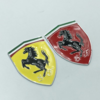 1 Miếng Dán Logo Xe Hơi Ferrari Hình Con Ngựa Bằng Kim Loại