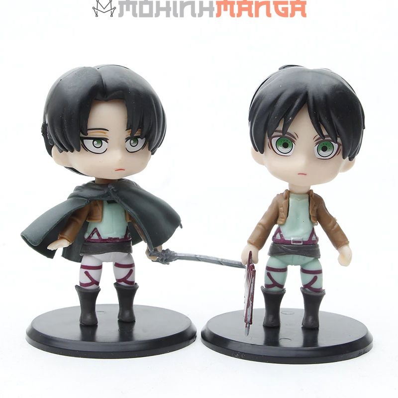 Mô hình chibi 6 nhân vật Attack on titan Đại chiến titan Levi Jean Historia Annie Sasha Armin Erwin Eren Yeager Mikasa