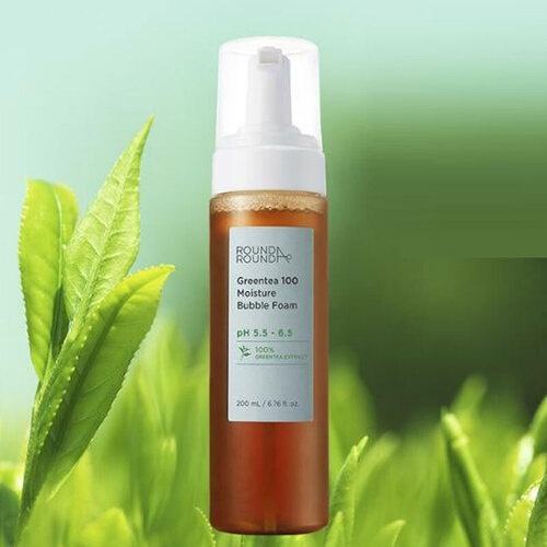ROUND A'ROUND Greentea Moisture Bubble Foam pH 5.5 - 6.5 K beauty skincare