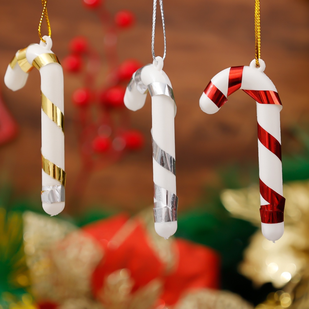 Set 12 Cây Gậy Nhựa Nhiều Màu Tùy Chọn Dùng Trang Trí Cây Thông Noel Vào Lễ Giáng Sinh Đẹp Mắt