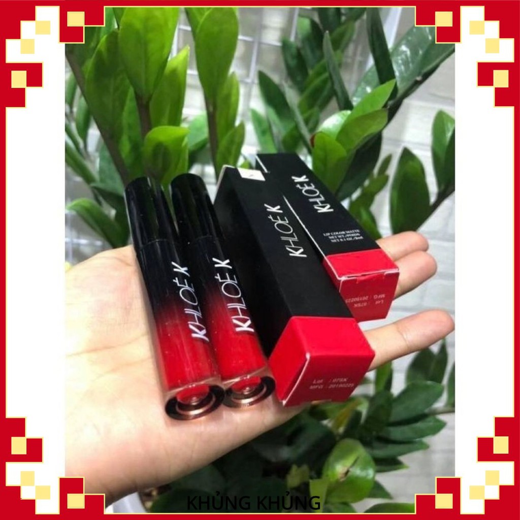 Combo 2 Son Dưỡng dạng kem Cao Cấp Khloe K Màu Đỏ Cam ONENICE_SHOP01