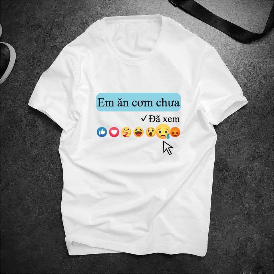 Áo thun Em ăn cơm chưa hàn quốc tay lỡ unisex form rộng phông nam nữ