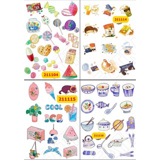 Sticker A4 [BÁNH NGỌT + LY TÁCH] Dạng Lì Trang Trí Bullet Journal Siêu Đẹp 211