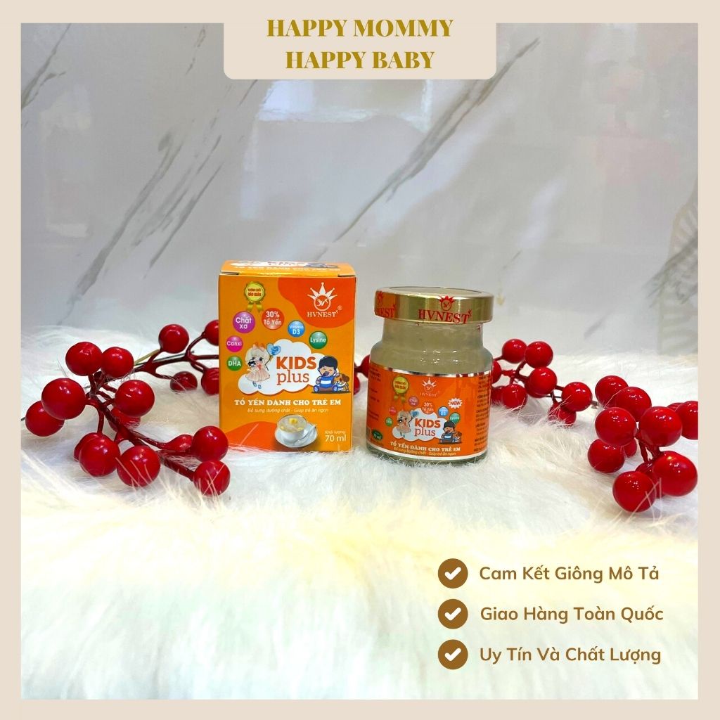 Yến Sào Cho Bé Kidsplus,Yến Sào Chưng Sẵn Hoàng Việt Khánh Hòa Hũ 70ml 30% Yến Tươi Không Chất Bảo Q