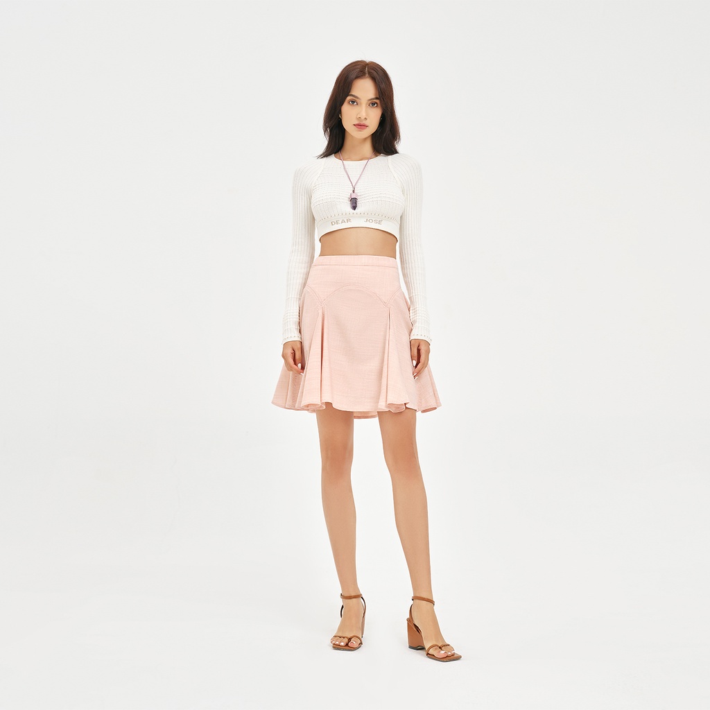 DEAR JOSÉ - Chân váy xoè ngắn Nikita vải cotton hồng phấn