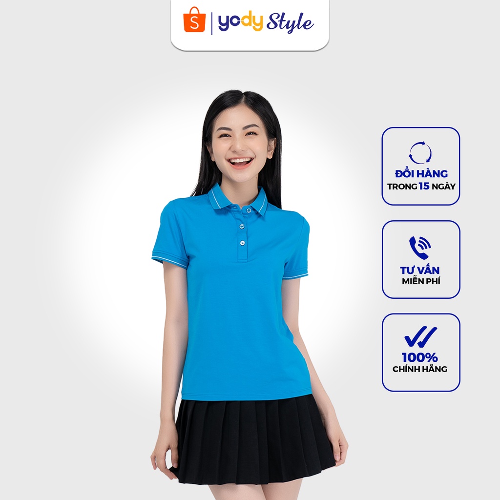 Áo polo pima nữ YODY, áo thun lạnh có cổ co dãn đàn hồi cực tốt - APN3010 | BigBuy360 - bigbuy360.vn