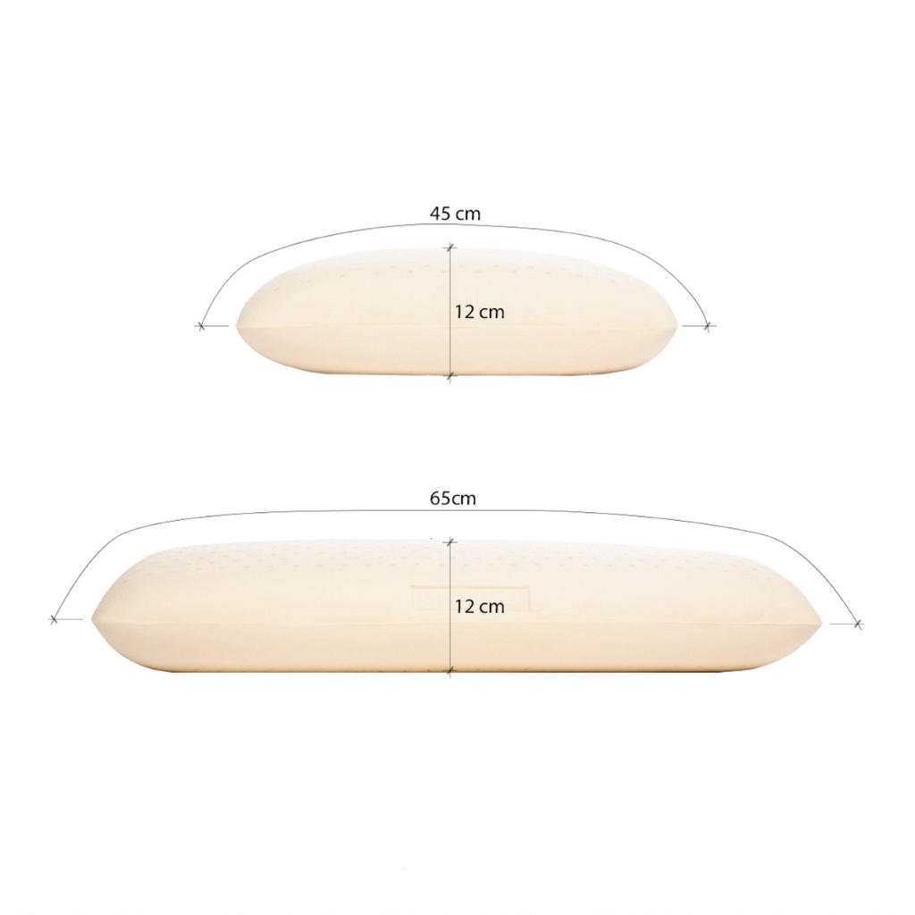 Gối Cao Su Oval Liên Á, 45x65x12cm