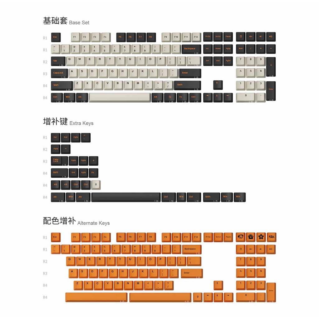 Keycap AKKO Carbon Retro 229 nút nhựa PBT doubleshot cực đẹp, cherry profile