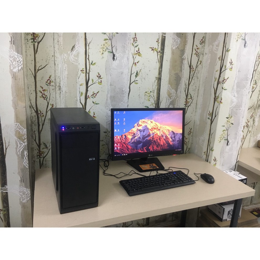 FREESHIP Bộ máy tính để bàn Main H81 + CPU i3 4130 + ram 8gb + vga gtx 750 2gb + Nguồn 400w + SSD 120gb + màn hình LG 24