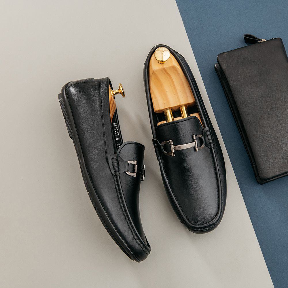 Giày lười nam da thật kiểu dáng Moccasin thời trang SIÊU ĐẸP hàng hiệu Tâm Anh mã GNTA53.6-D