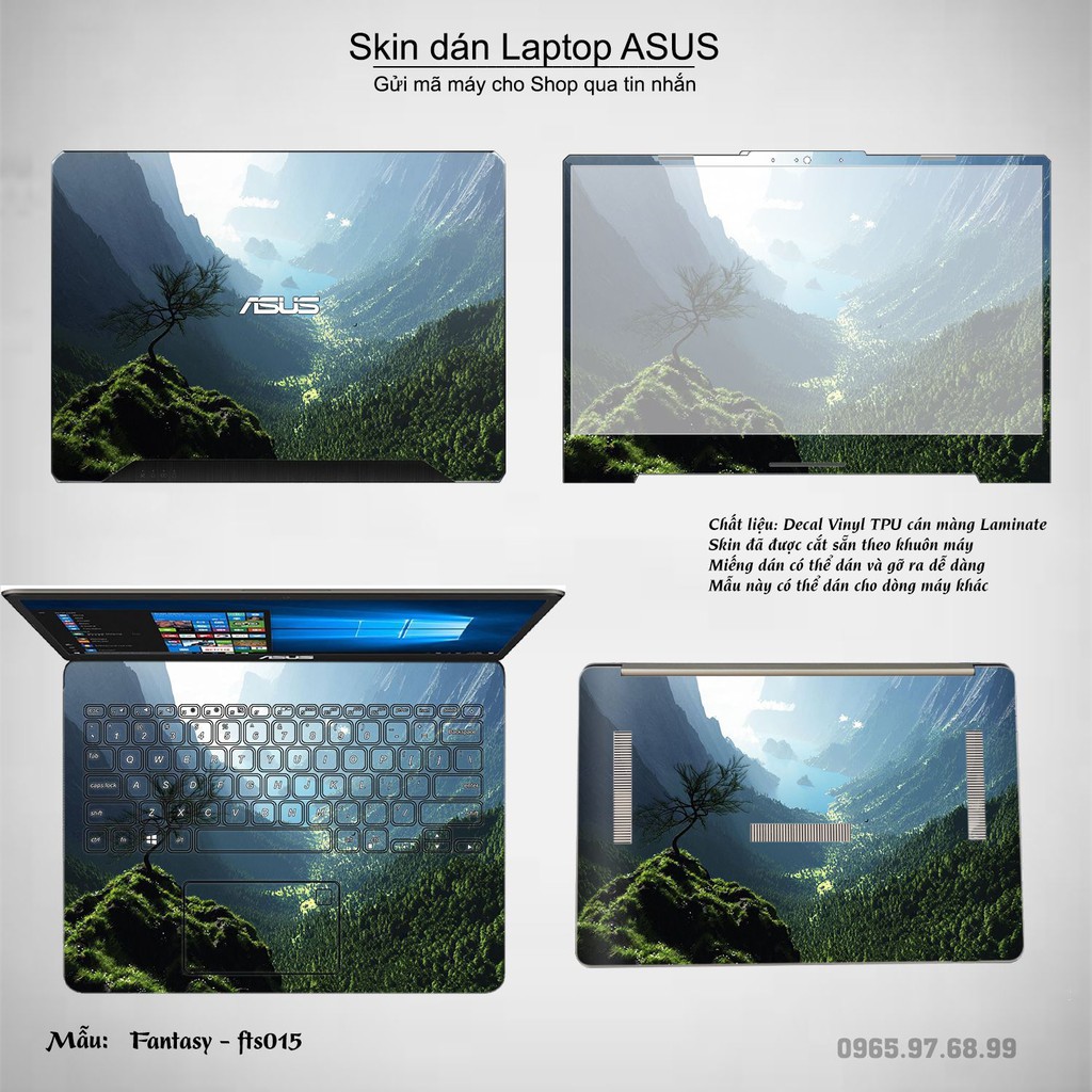 Skin dán Laptop Asus in hình Fantasy (inbox mã máy cho Shop)