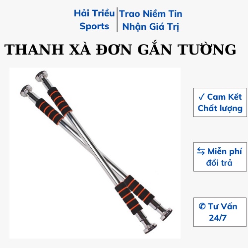 Thanh xà đơn treo tường đa năng tập thể dục, bằng inox không gỉ có kèm ốc vít Hải Triều Sports