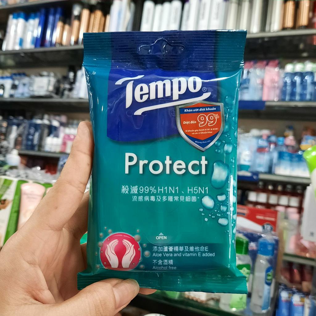 Khăn Giấy Ướt Tempo 10 Miếng Protect H5N1