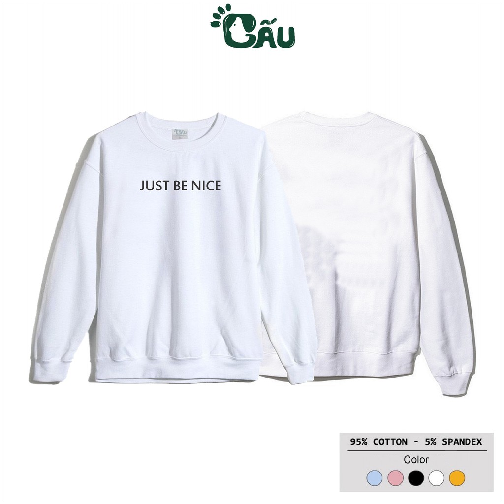 Áo sweater GẤU 194 vải thu đông co dãn, dày dặn mềm mịn form rộng phong cách Unisex - JUST BE NICE | BigBuy360 - bigbuy360.vn