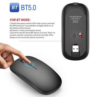 [MÃ ELMS10 GIẢM 6% ĐƠN 50K] CHUỘT KHÔNG DÂY CHO MÁY TÍNH, LAPTOP 2 CHẾ ĐỘ 2.4G BLUETOOTH 5.0 1600DPI HXSJ M90