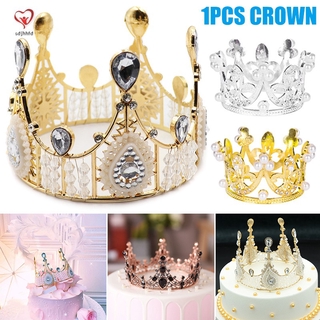 Phụ Kiện Hình Vương Miện Đính Pha Lê Trang Trí Bánh Kem Sinh Nhật / Tiệc Cưới