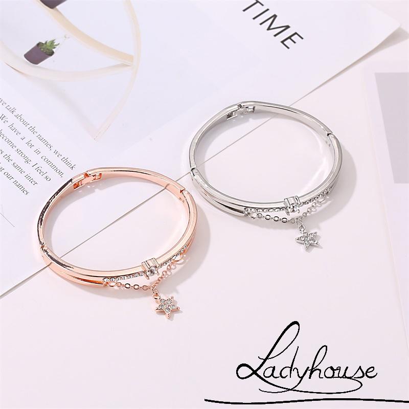 Vòng Tay Đính Đá Hình Ngôi Sao Năm Cánh Thời Trang Cho Nữ