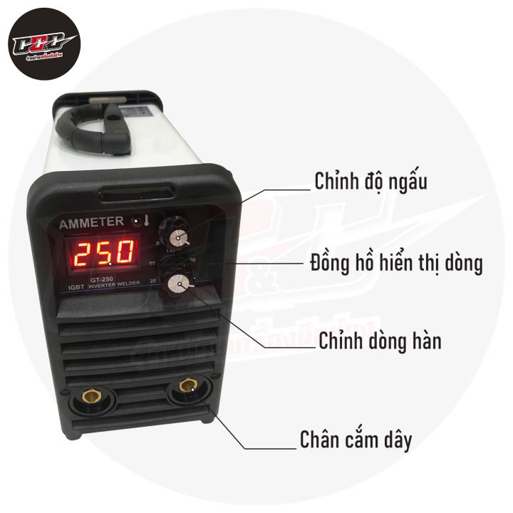 Máy hàn điện tử mini GGG250- Tặng full bộ phụ kiện dây hàn + mo hàn + dây mát, kẹp mát. TẶNG 5 QUE HÀN