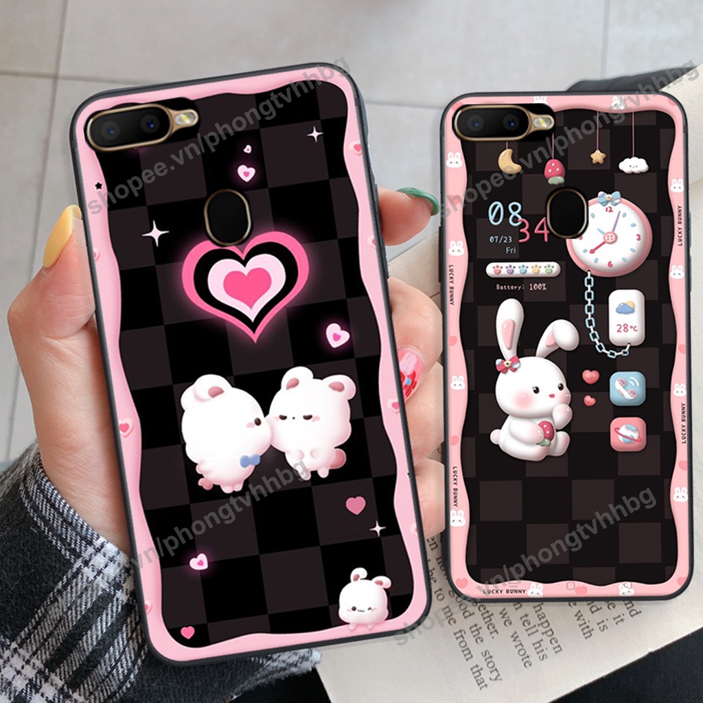 Ốp lưng Oppo A5s / A7 / F9 / A12 / Realme 2 Pro gấu,thỏ trắng , đồng hồ dễ thương cute cực đẹp