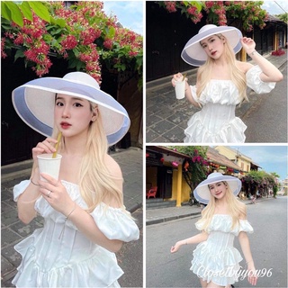 (Siêu Hót) Áo trễ vai nhún ngực tay bồng tiểu thư bánh bèo(kèm ảnh thật)