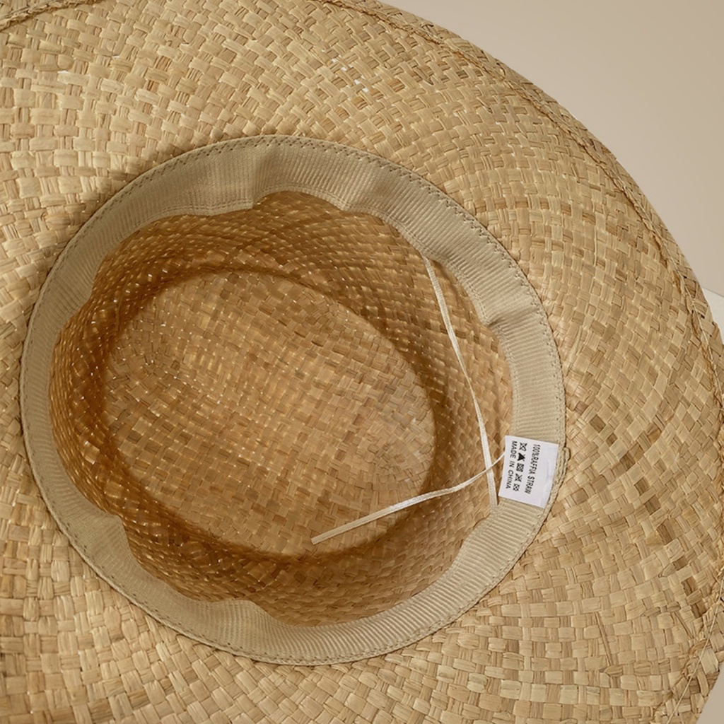 Mũ porkpie dáng panama cói loại xịn người tình porkpie, nón cói đi biển cao cấp