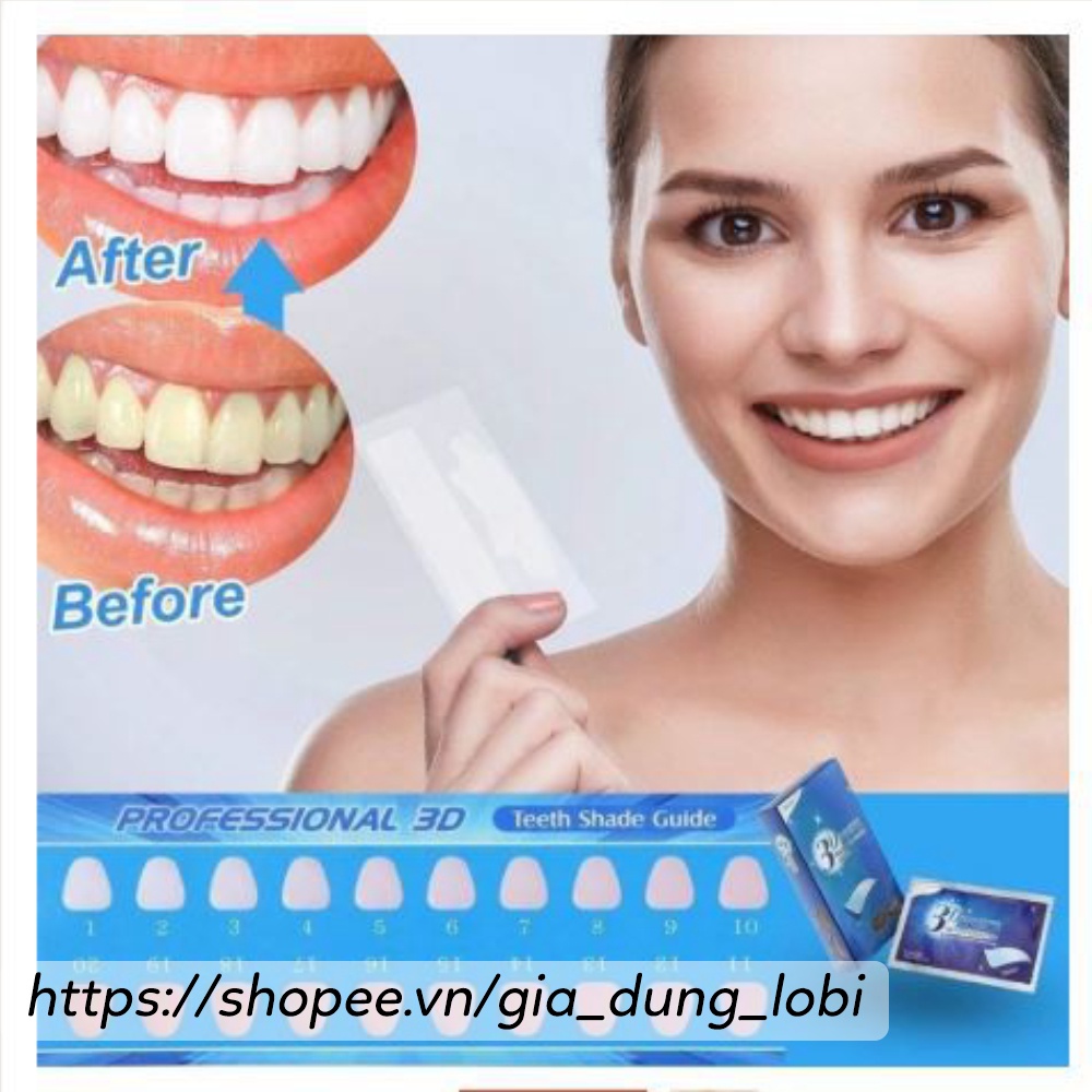 Miếng dán trắng răng 3D White Teeth Whitening Strips Hộp 7 gói