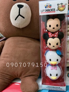 Bộ son dưỡng môi Lipsmacker 4 bé disney tsum tsum