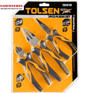Bộ 3 kìm công nghiệp cao cấp Tolsen 10410 - Hỗ trợ sửa chữa cơ khí, công nghiệp - Hàng loại 1