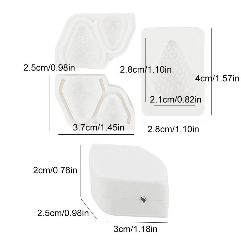Bộ 3 Khuôn Silicone Tạo Hình Quả Dâu 3D Trang Trí Bánh DIY