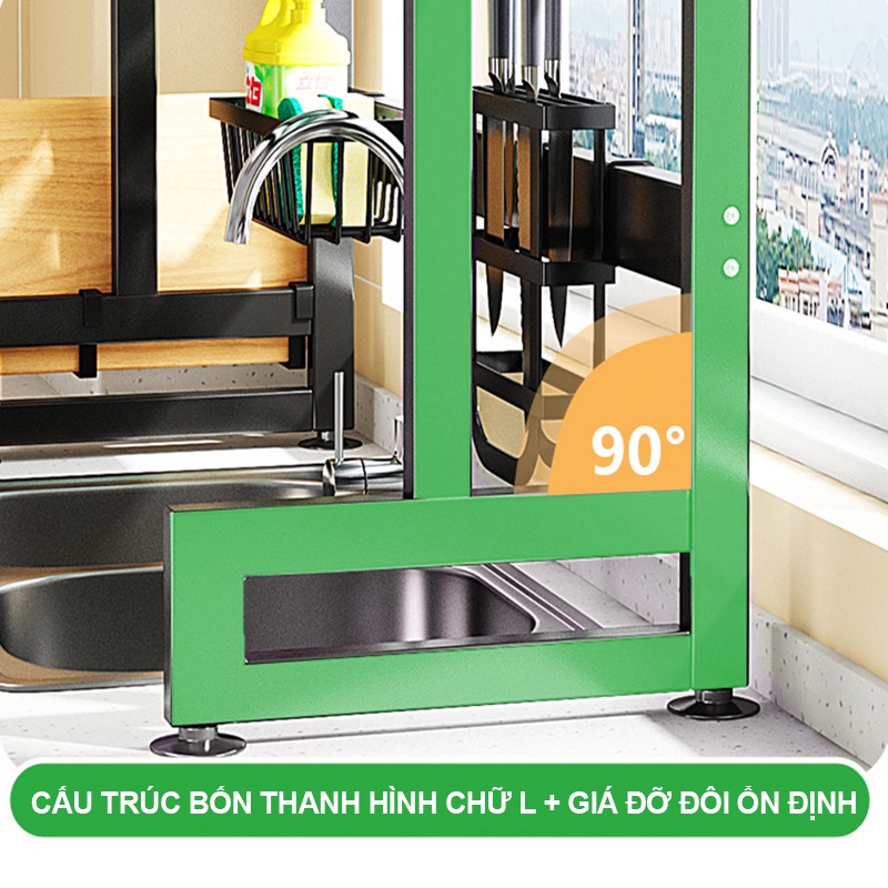 NETEL Tủ bếp Kệ chậu rửa Kệ để bát đĩa Kệ để dao kéo Tủ bếp Tủ bếp Kệ thoát nước Tủ đựng đồ đa chức năng