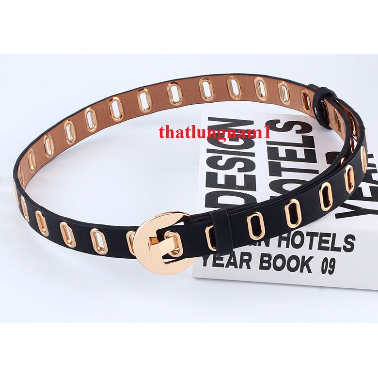Thắt lưng nữ nhiều lỗ VUÔNG T6 - Bản 2.5cm