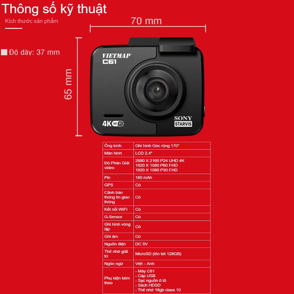 [Hỗ Trợ Lắp Đặt] Camera Hành Trình Vietmap C61 (Tặng  Kèm Thẻ Nhớ 64gb) | BigBuy360 - bigbuy360.vn