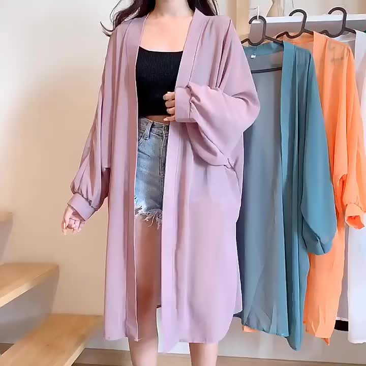 Áo choàng VOAN đi biển bikini dáng dài kimono khoác nữ  nhiều màu hot hit thời trang chất đẹp Quảng Châu D-20 | BigBuy360 - bigbuy360.vn
