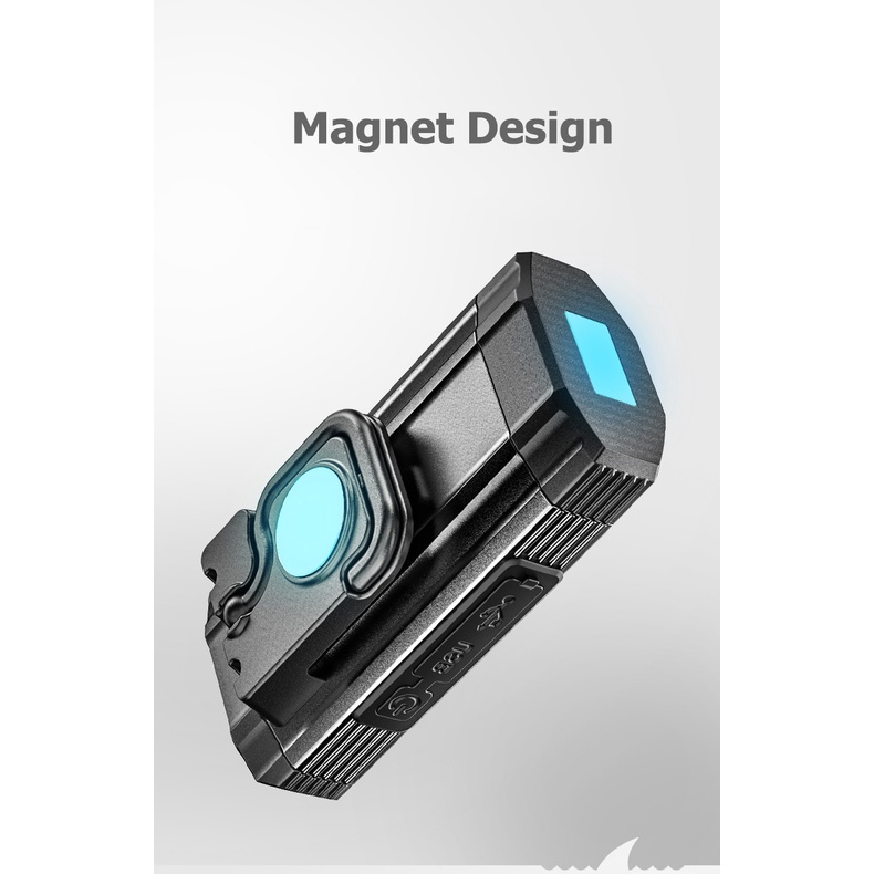 Đèn pin Smiling Shark G911 có nam châm COB usb sạc điện đa năng dùng khi cắm trại